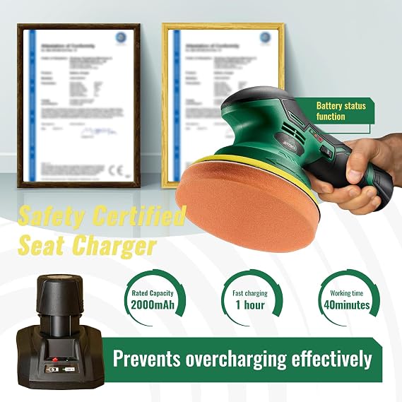 BATOCA S3 Cordless Car Polisher DA Buffer with 1pc 2.0Ah Battery