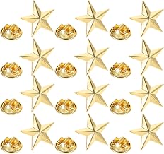 12Pcs Star Badge Gold Lapel Pin Veterans Day Star Pins for 4th of July Memorial Day Independence Day Party Labor Day