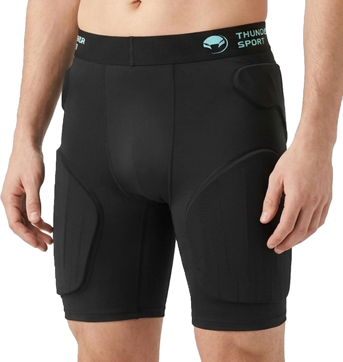 Football Girdle with 5 Pads for Youth & Adult, Padded Compression Shorts with Hip Thigh Tailbone Protection, Breathable Protective Girdle Pants for Football Training & Game