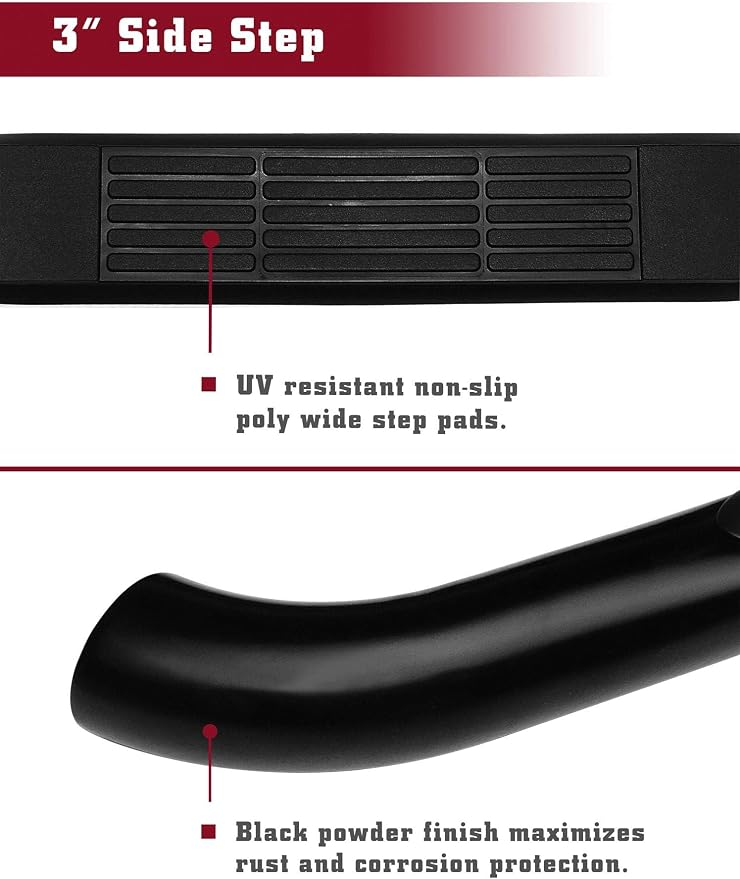 TAC estribos laterales 3" negros para Nissan Pathfinder QX60 miniatura 3