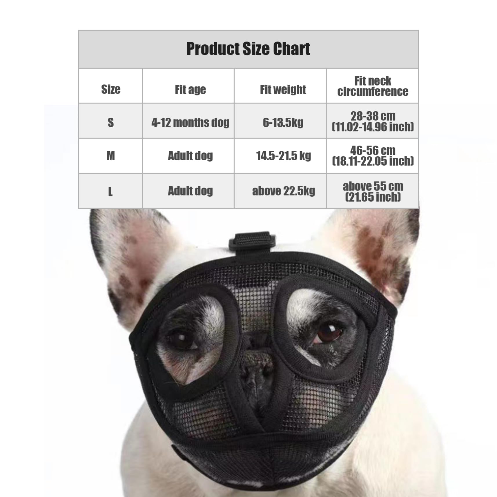 French Bulldog Muzzle Breathable Mesh Short Snout Dog Muzzle