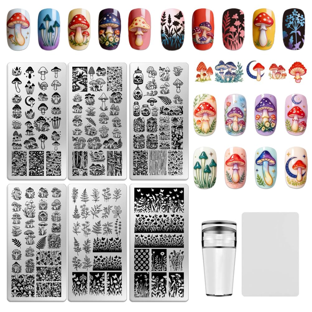 6 Sheets Nail Stamping Plate Elegant Textures Nail Art Stamp