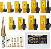 Vista 7 de HIFESON Herramienta de Tuerca Remachadora Remachadora Manual de Tuercas Herramienta Rivnut Métrica y SAE con Accesorio de Broca Escalonada