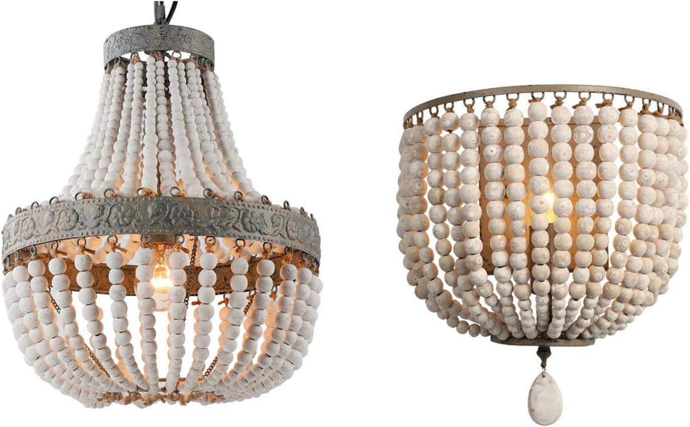 Wood Bead Pendant Lamp & Wall Lamp