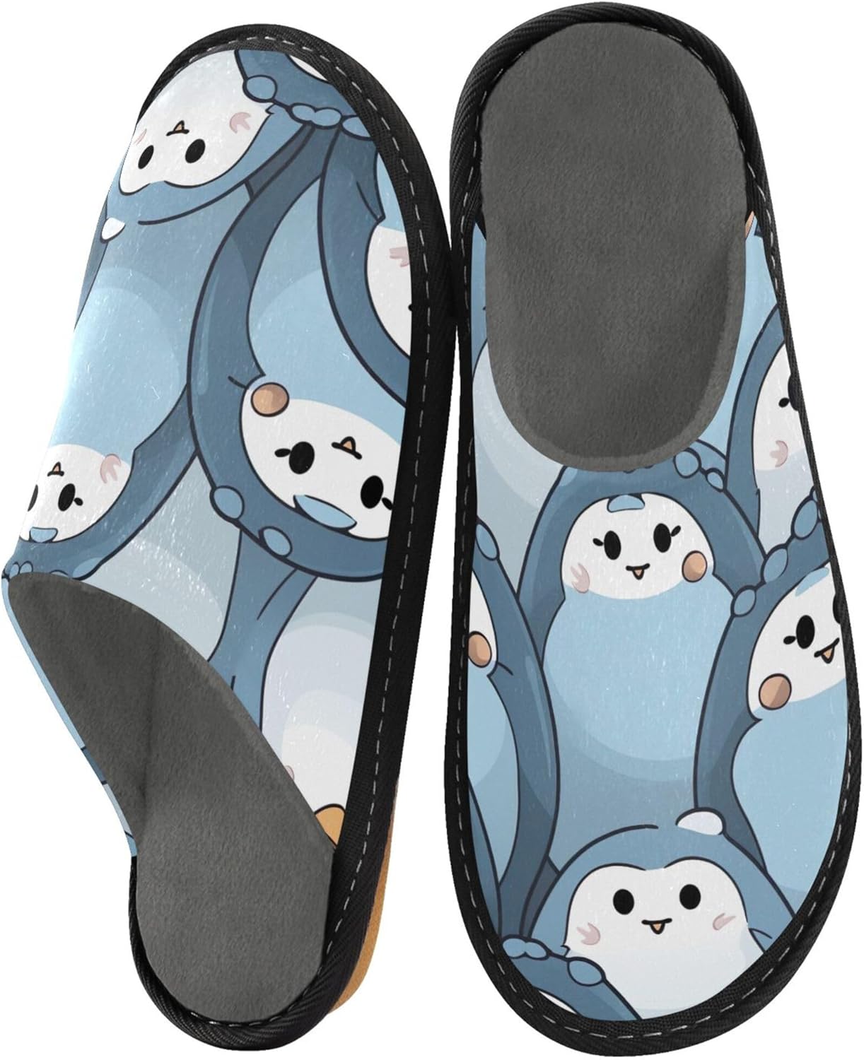 Cute Penguin House Slippers – Cozy Fuzzy Slippers for Guests, Washable & Disposable, Perfect for Shoeless Home, Spa & Hotel Use A110761