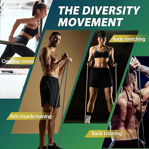 Miniatura 5 de LEEKEY Resistance Bands, Exercise Bands with Handles,Pull Up Assist Bands - Bands for Working Out,Band for Men and Women Fitness Training, Physical