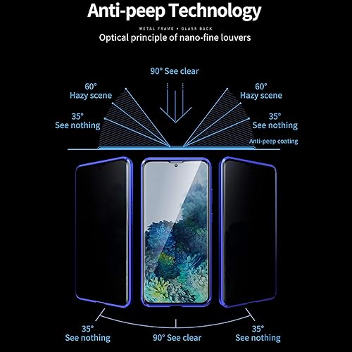 Miniatura 4 de Funda antiespía compatible con Galaxy S20 Ultra Magnética, absorción magnética, protector de pantalla de privacidad de doble cara para Samsung