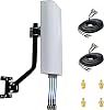 MIMO 4x4 Antennas 5G for T-MobileOutdoor Directional External 4G LTE 4x4 Mimo Antenna Kit, 700-4000MHz with 10meter Cable SMA TS-9 J-Mount Pole