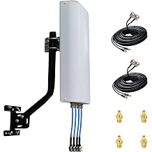 SignalPlus MIMO 4x4 Antennas 5G for T-Mobile/Outdoor Directional External 4G LTE 4x4 Mimo Antenna Kit, 700-4000MHz with 10meter Cable SMA TS-9 J-Mount Pole