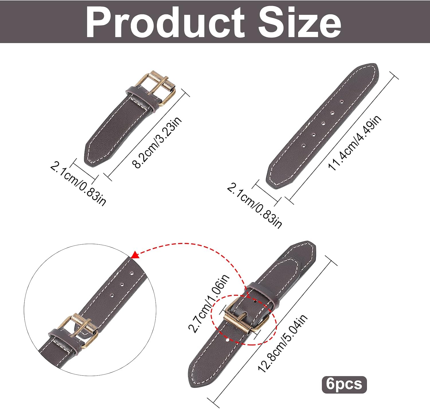 FINGERINSPIRE 6 Sets Leather Sew-On Toggles Closures Coconut Brown PU Leather Snap Toggle Sew On Duffle Jacket Buckle Metal Leather Clasp Fasteners Replacement Snap Toggle for Coat Jacket DIY Craft