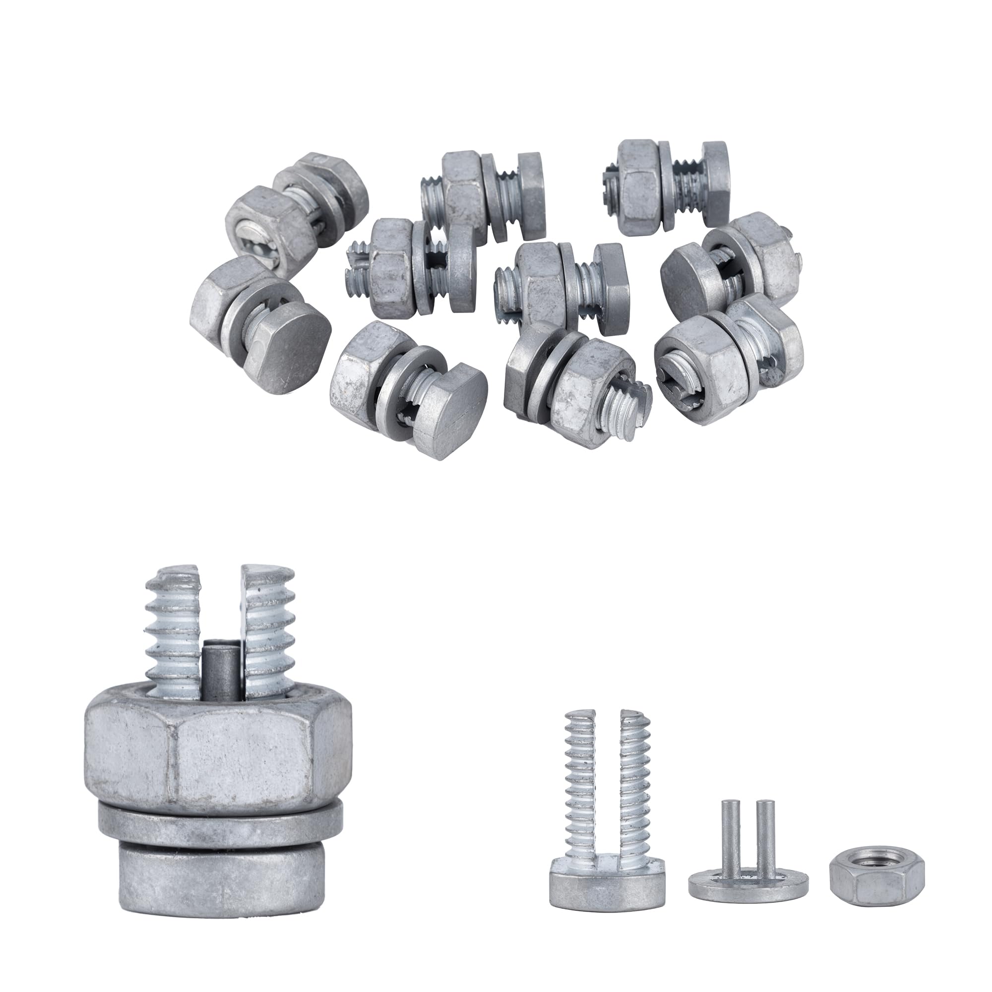 Photo 1 of Split Bolts Electrical Fence Connector Wire Join Clamp Split Bolt Wire Connector for Electric Fence Wire 10 Pieces
