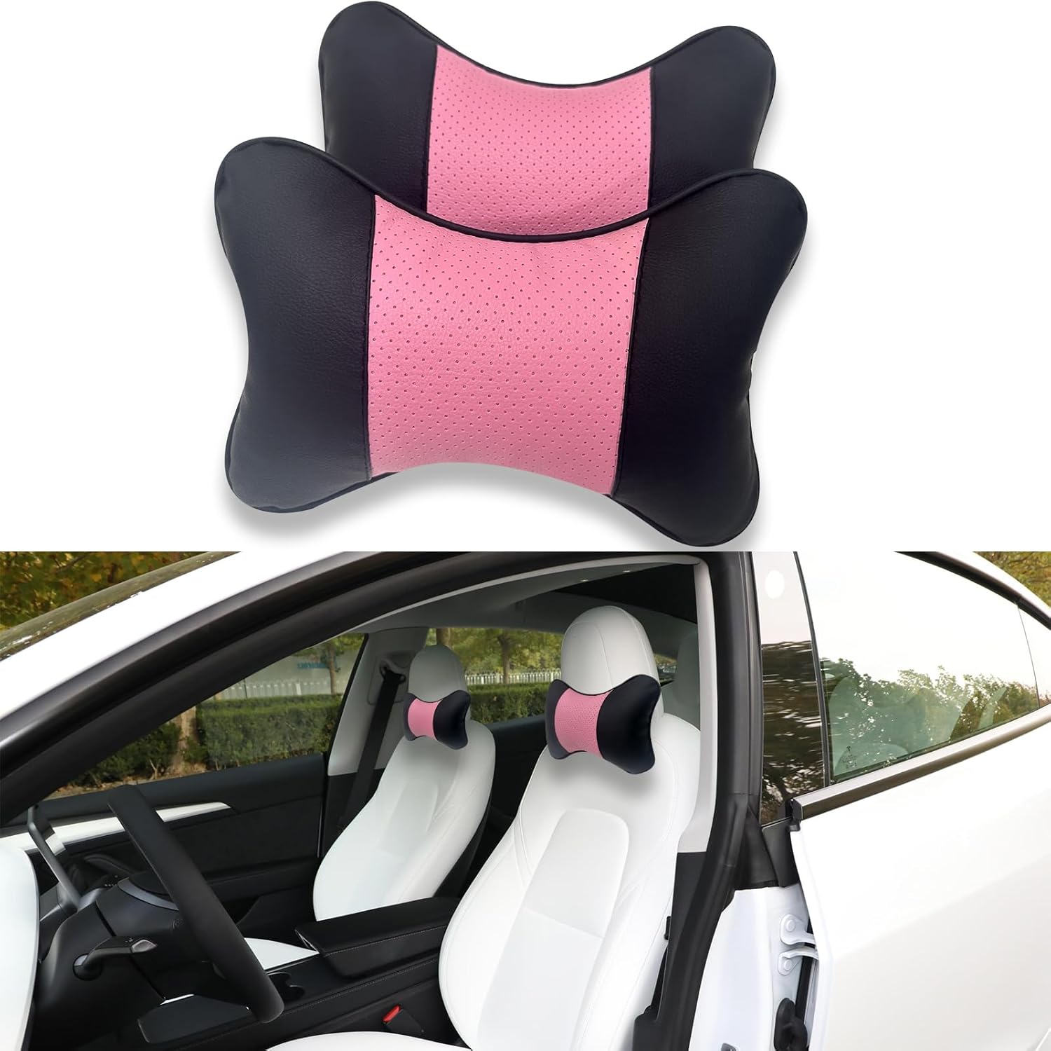 ONKENTET 2 Packs Car Front Seat Headrest Pillow Premium