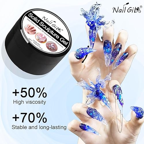 Miniatura 9 de NAILGIL - Gel para esculpir uñas 3D para arte de uñas, sólido y duro, multifuncional, escultura de gel 3D, salón de belleza, bricolaje para mujeres
