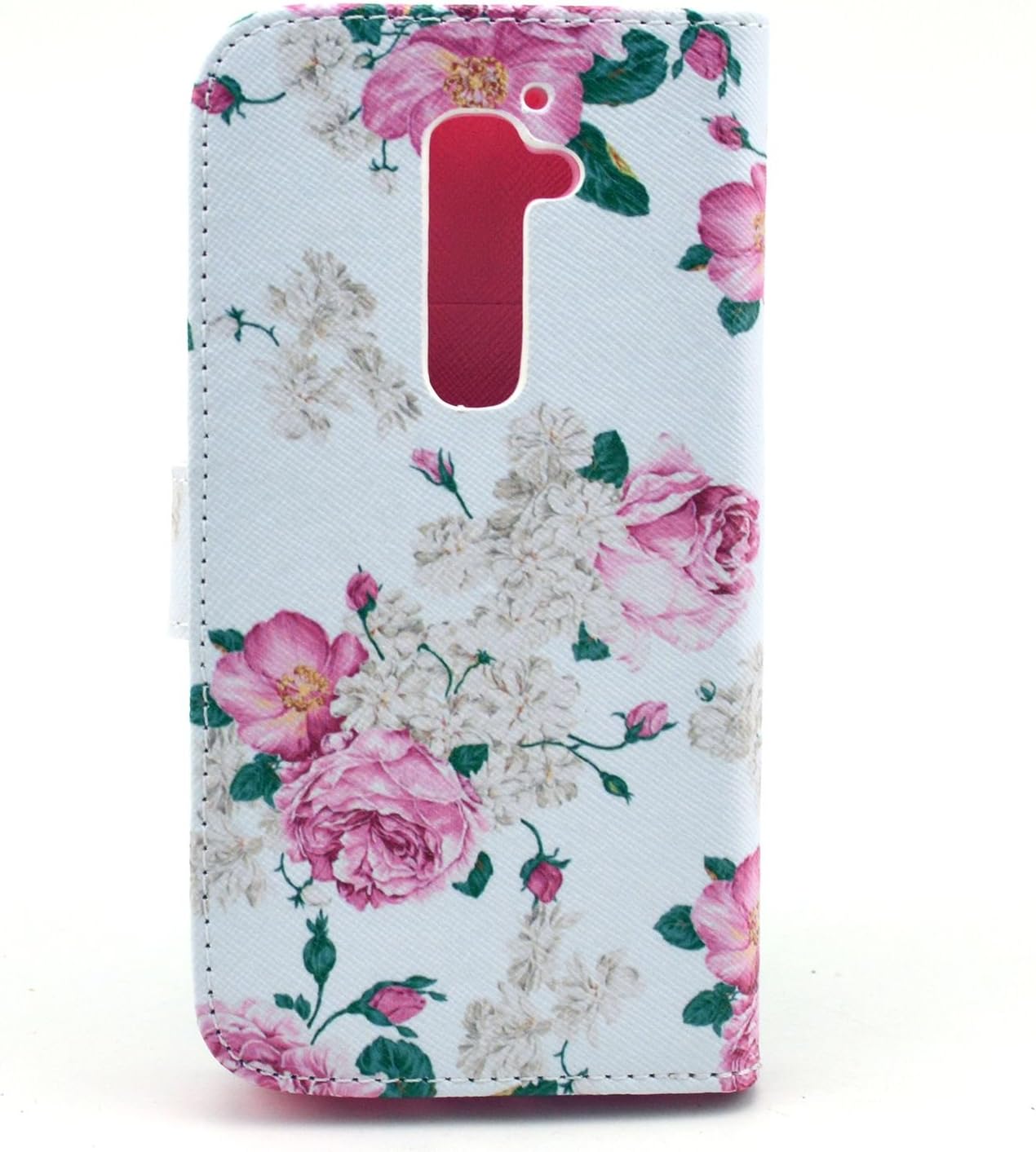 LG G2 Case, Speedtek Rose Flower Pattern Premium PU Leather Wallet Flip Protective Skin Case with Magnetic Closure for LG G2 LG Optimus G2 [At&T, Sprint, T-Mobile] (Built-in Credit Card/ID Card Slot)