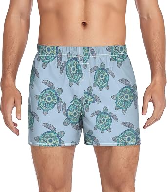 SUABO Men's Boxer Shorts Colorful Turtle Men's Underwear Boxer Briefs Soft Boxers for Dad