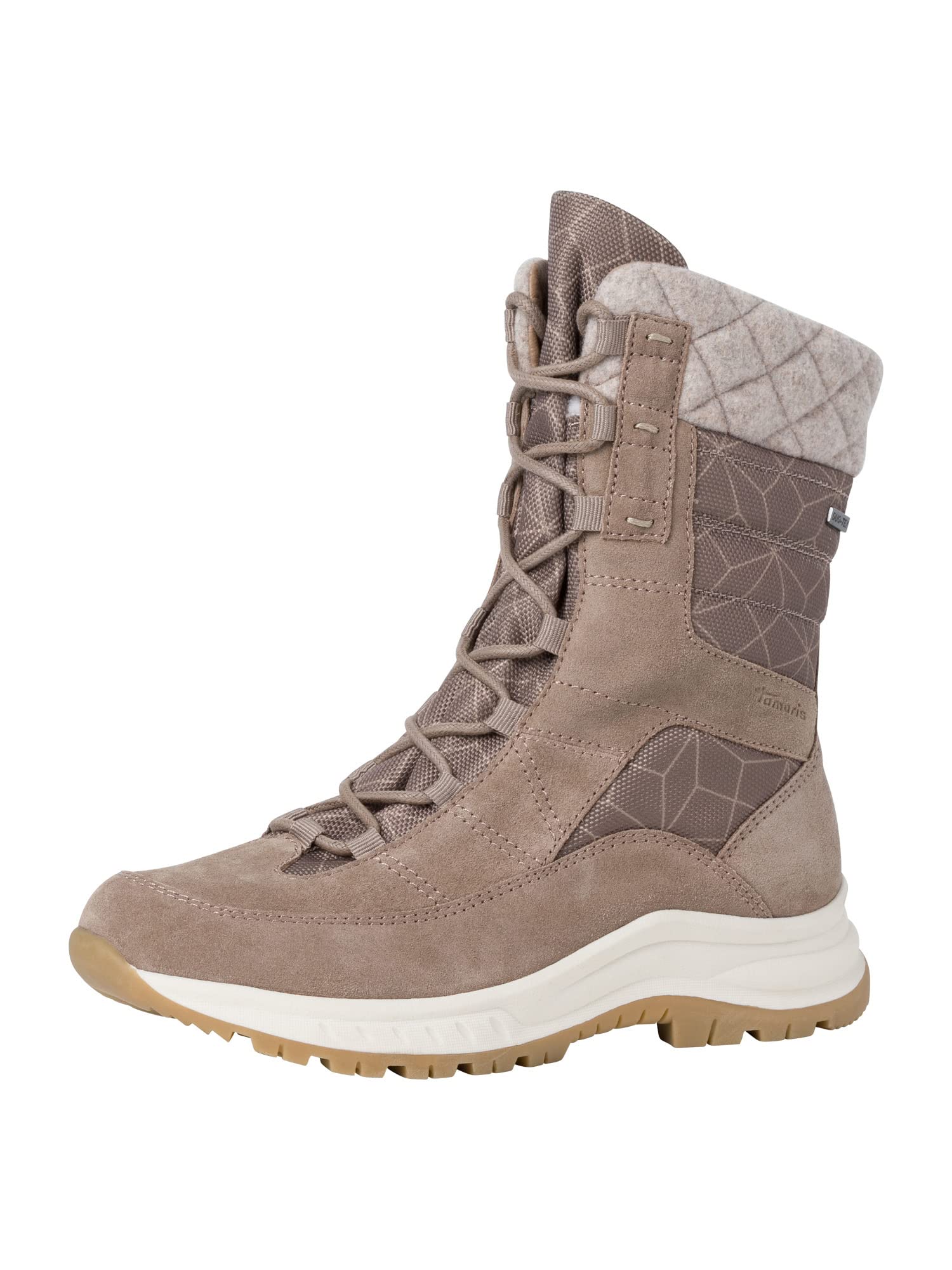 Tamaris Taupe Schnürstiefelette "Tamaris Stiefelette Leder/Textil" von Baur