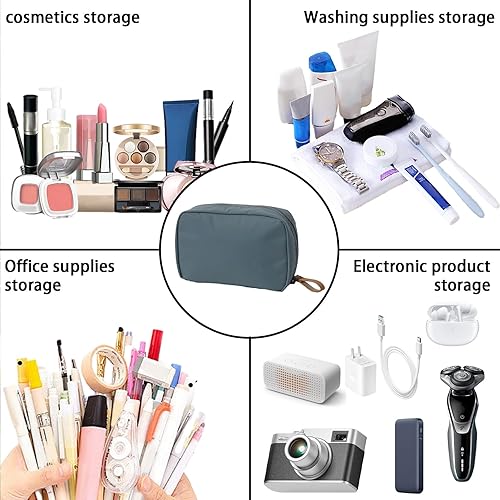 Miniatura 8 de Bolsa de maquillaje bolsa de cosméticos de viaje, bolsa de aseo organizadora, bolsa de accesorios de viaje, Gris