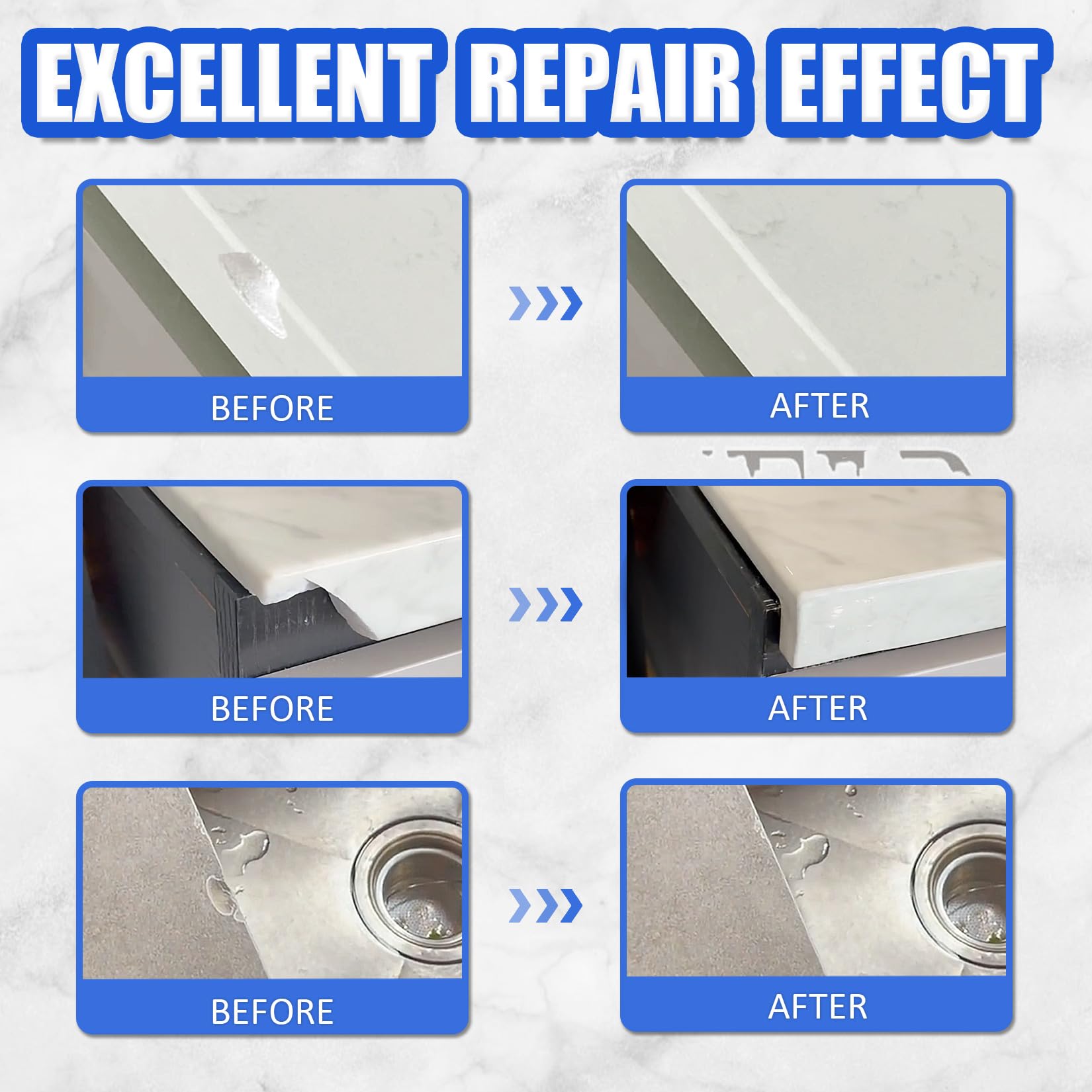 Granite and Quartz Countertop Chip Repair Kit, Professional Stone Restoration for Cracks Chips, and Scratches - Image 4