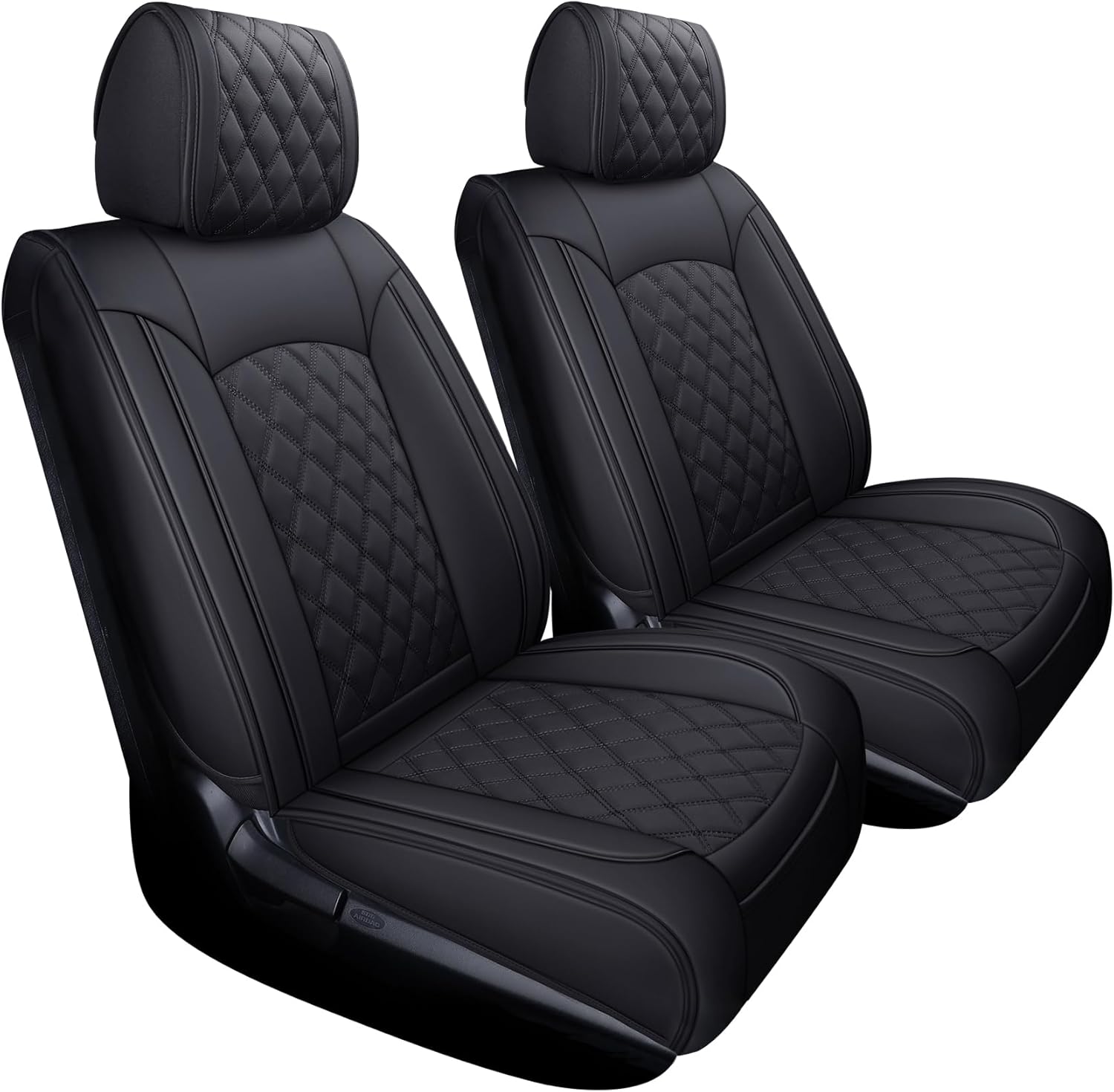 YIERTAI Seat Covers Compatible with Toyota Tundra for 2008-2025 2026 Crewmax Double Cab SR5 Limited Platinum TRD Pro Truck Waterproof Leather Seat Covers(2 PCS Front only/Black)