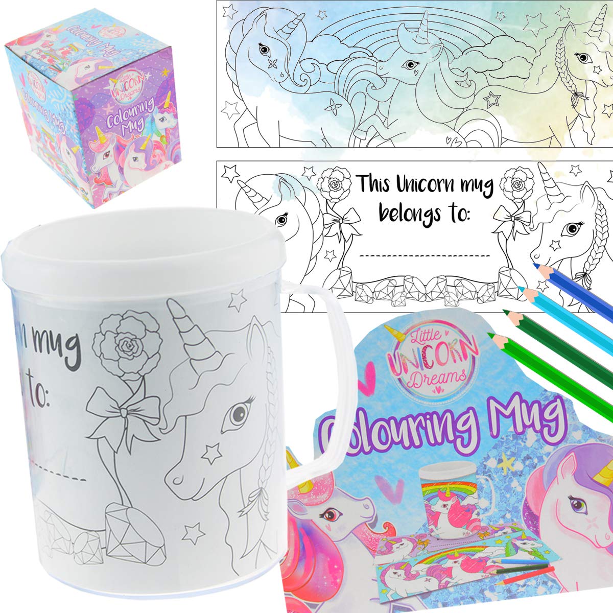 Henbrandt Unicorn Colouring Mug - Colour Your Own Arts & Crafts