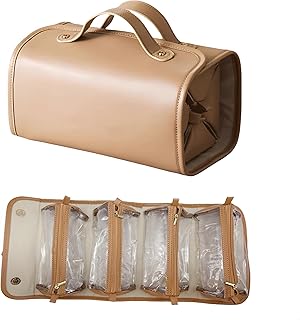 Stylish 4-in-1 Foldable Cosmetic Bag – Large Expandable Capacity, Waterproof with Detachable Interior Pockets & Mini Pouches, Ideal for Women's Travel Makeup Organization