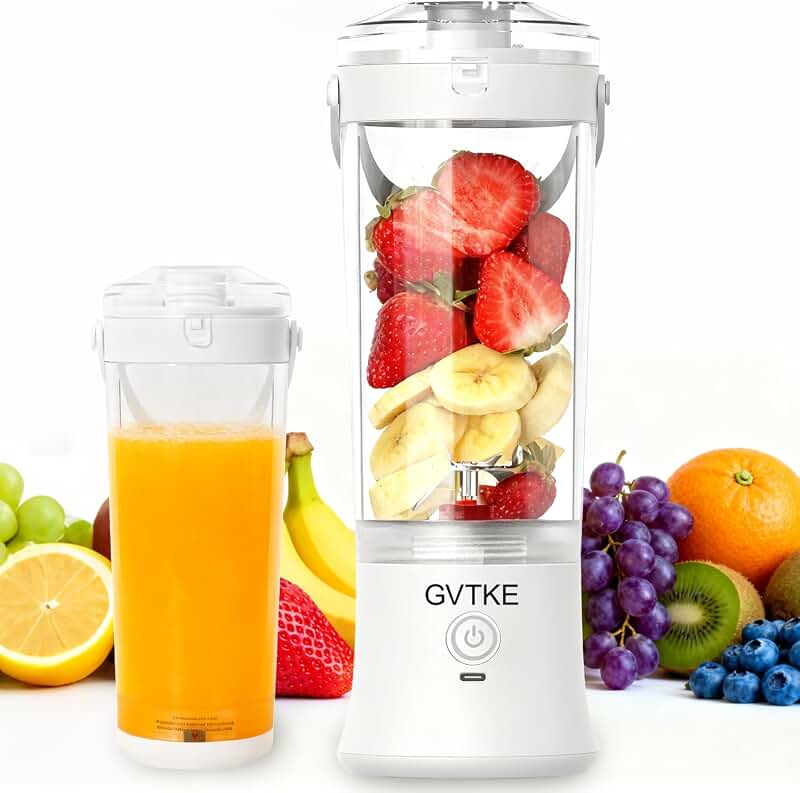 Portable Blender Dual Mode 18000RPM 20Oz Blending Cup Ice Crushing Smoothie Frozen Fruit Mini Home Gym Travel(White)