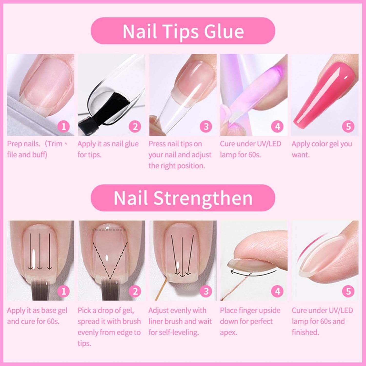 Nail Glue,15ml Multi-Functional Rhinestone Tip Glue | Gel Nail Sculpture Tool,for Beauty Salon Wedding Home Reinforcement Adhesion Women Girls Carving Patterns Manicure