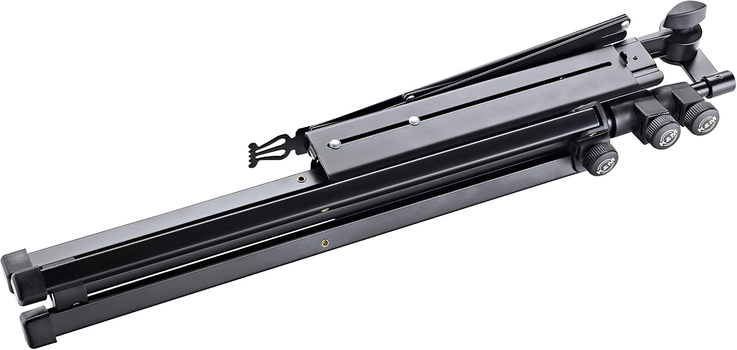 K&M - Konig & Meyer 10062.015.55 Music Stand Robby Plus - Extra Wide Expandable Desk - Sturdy Base - Adjustable Height - Compact - Professional Grade for Musicians - German Made - Black