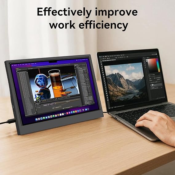 14インチポータブルモニター、ディスプレイ、コンピューター、スピーカー用ポータブルモニター、ノートパソコン、MAC電話、PS4、Xboxスイッチ14インチ用