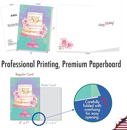 Miniatura 3 de NobleWorks Tarjeta de felicitación de cumpleaños 85 con sobre de 5 x 7 pulgadas (1 tarjeta) número pastel 85 C10115MBG