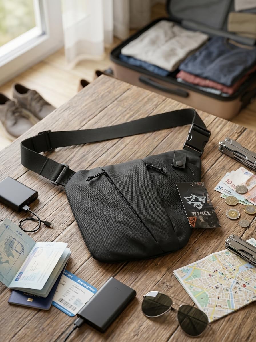 WYNEX Tactical Crossbody Sling Bag,Concealed Carry Bag for Men Women,Anti Theft Crossbody Bags, CCW Bags EDC Carry