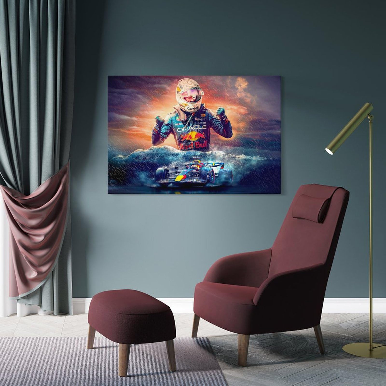 Max Verstappen Formule 1 Fashion poster, decoratief schilderij, canvas muurkunst woonkamer posters slaapkamer schilderij 50 x 75 cm