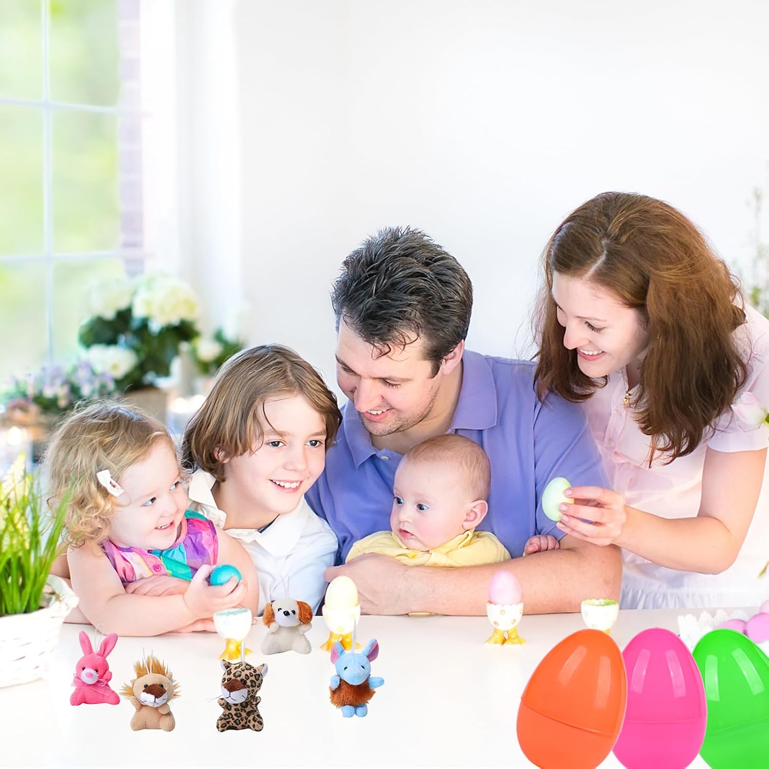 12 PCS Easter Eggs Filled with Mini Plush Animal Toys, Easter Basket Stuffers for Toddler Boys Girls, Plastic Easter Egg Filler Animal Plush Easter Gift for Kids, Easter Egg Hunt Party Favor
