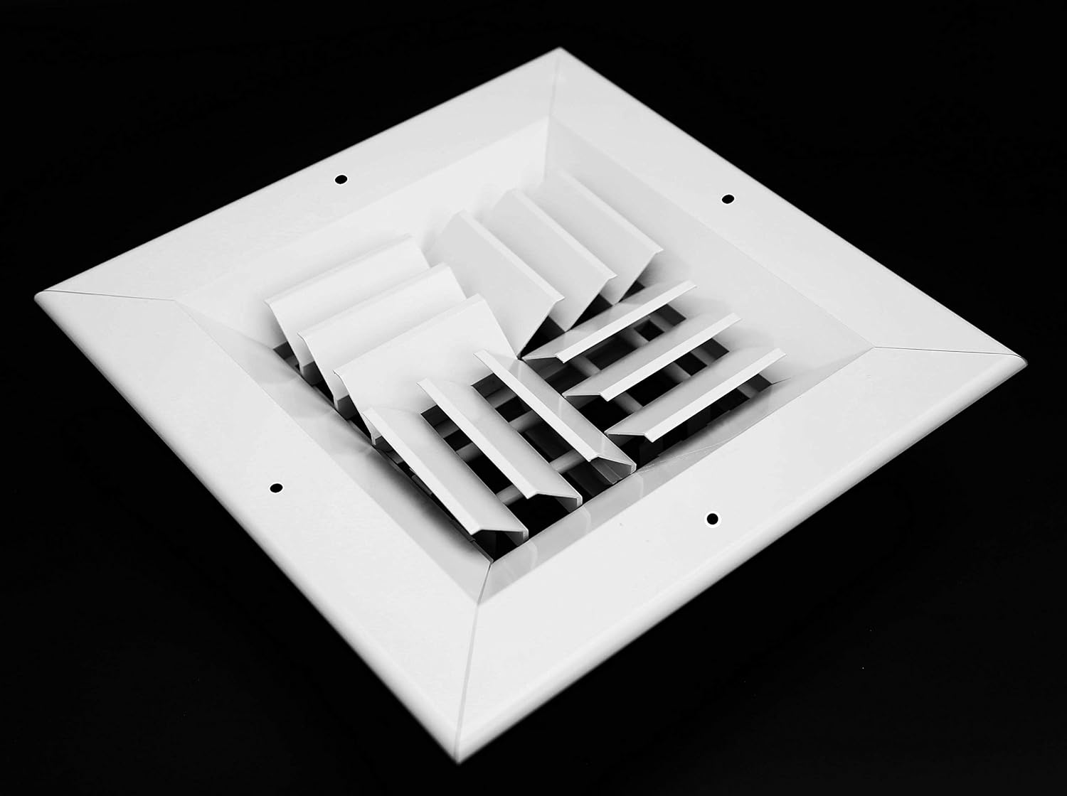 8" w X 8" h Extruded Aluminum Adjustable Core Mount Supply Ceiling HVAC Air Grille – Interchangeable: 1-Way