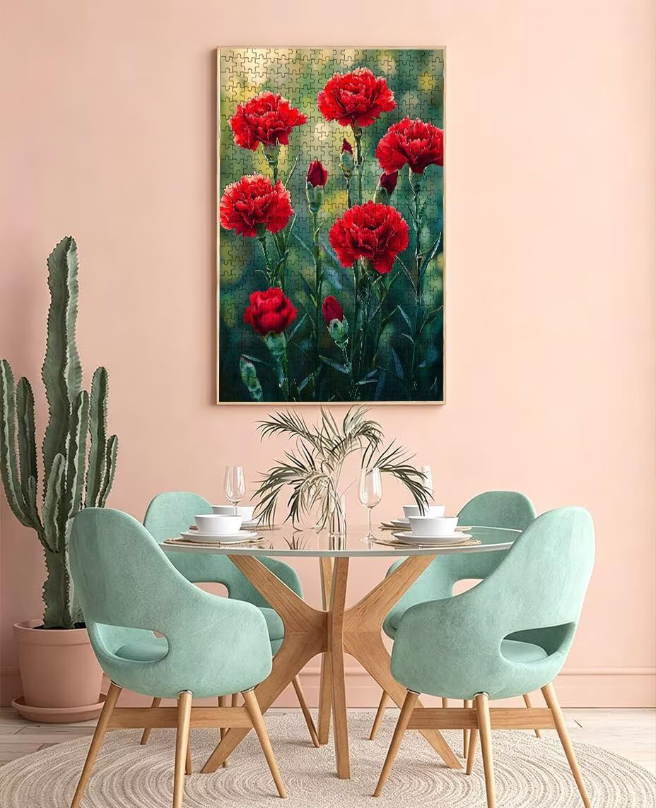 Puzzle 1000 elementów, czerwone kwiaty puzzle dla dorosłych 1000, klasyczne puzzle, gra zręcznościowa dla całej rodziny, z opakowaniem, dekoracja, puzzle, prezenty BXHZW3-359