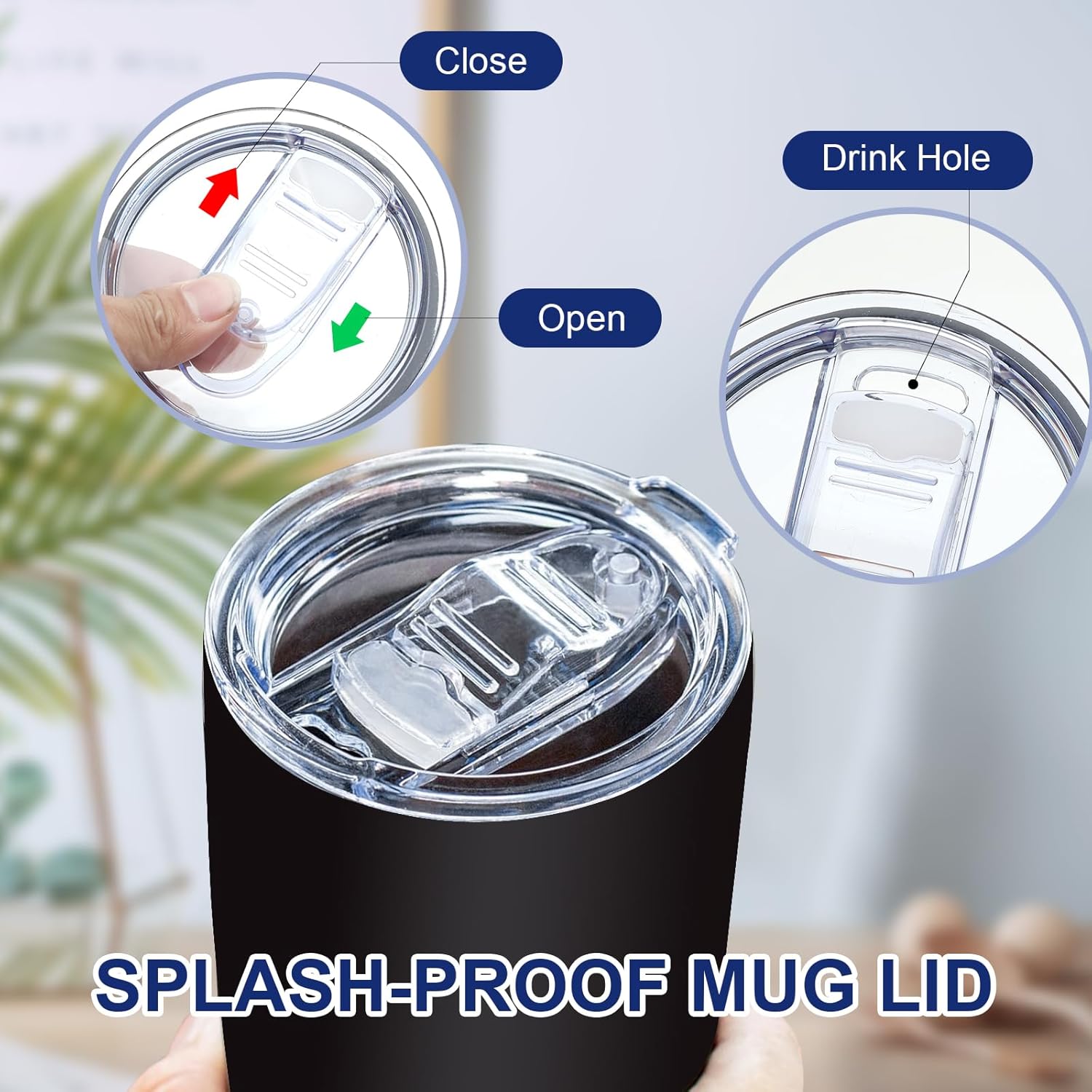 2Pcs Replacement Lids Compatible with Swig Life 40 oz Tumbler with Handle, Accessory for Swig 40oz Mega Mug, Clear Slide Spill Proof Cup Cover, BPA Free - Image 4