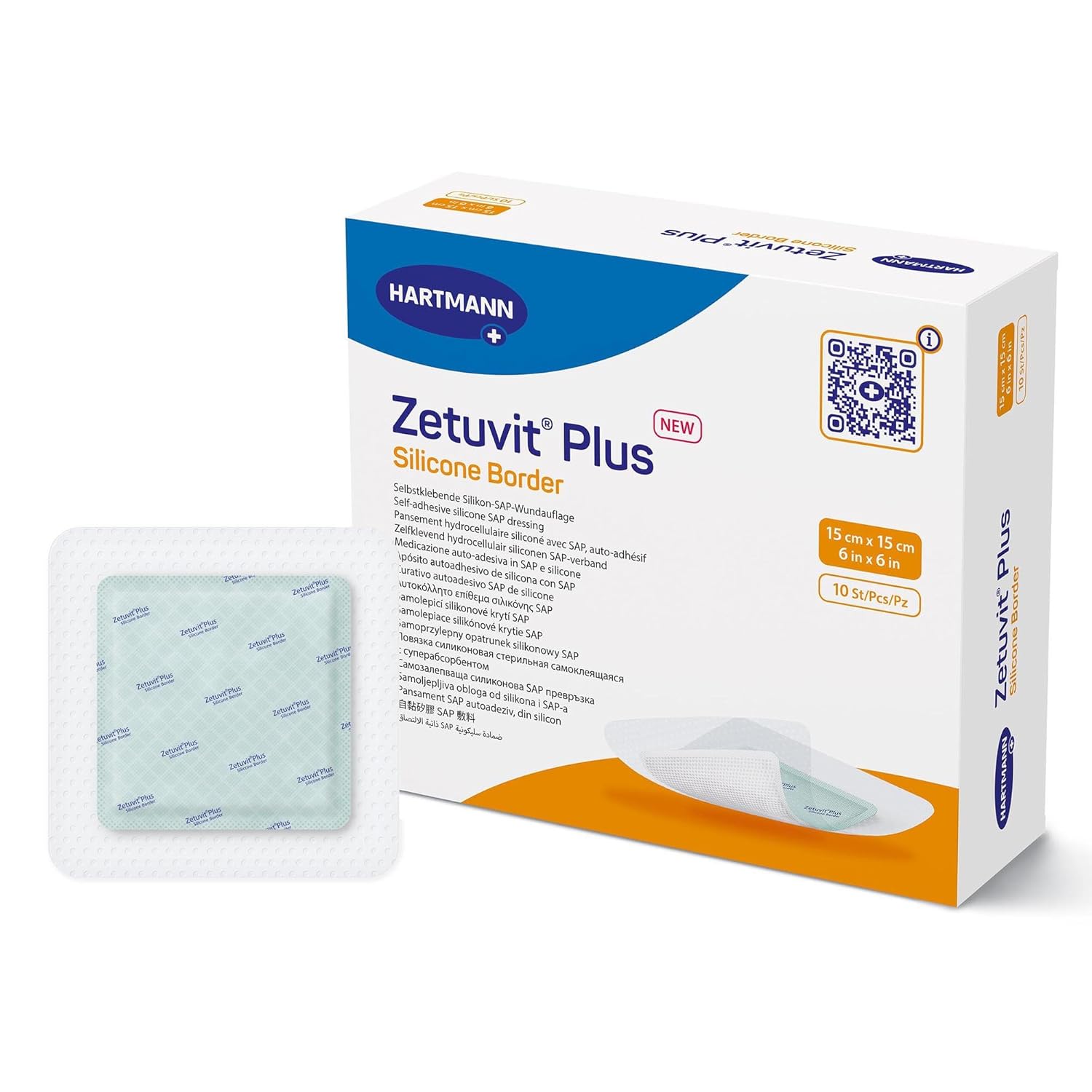 Zetuvit Plus Silicone Border, 6" x 6", 10/bx (413903)