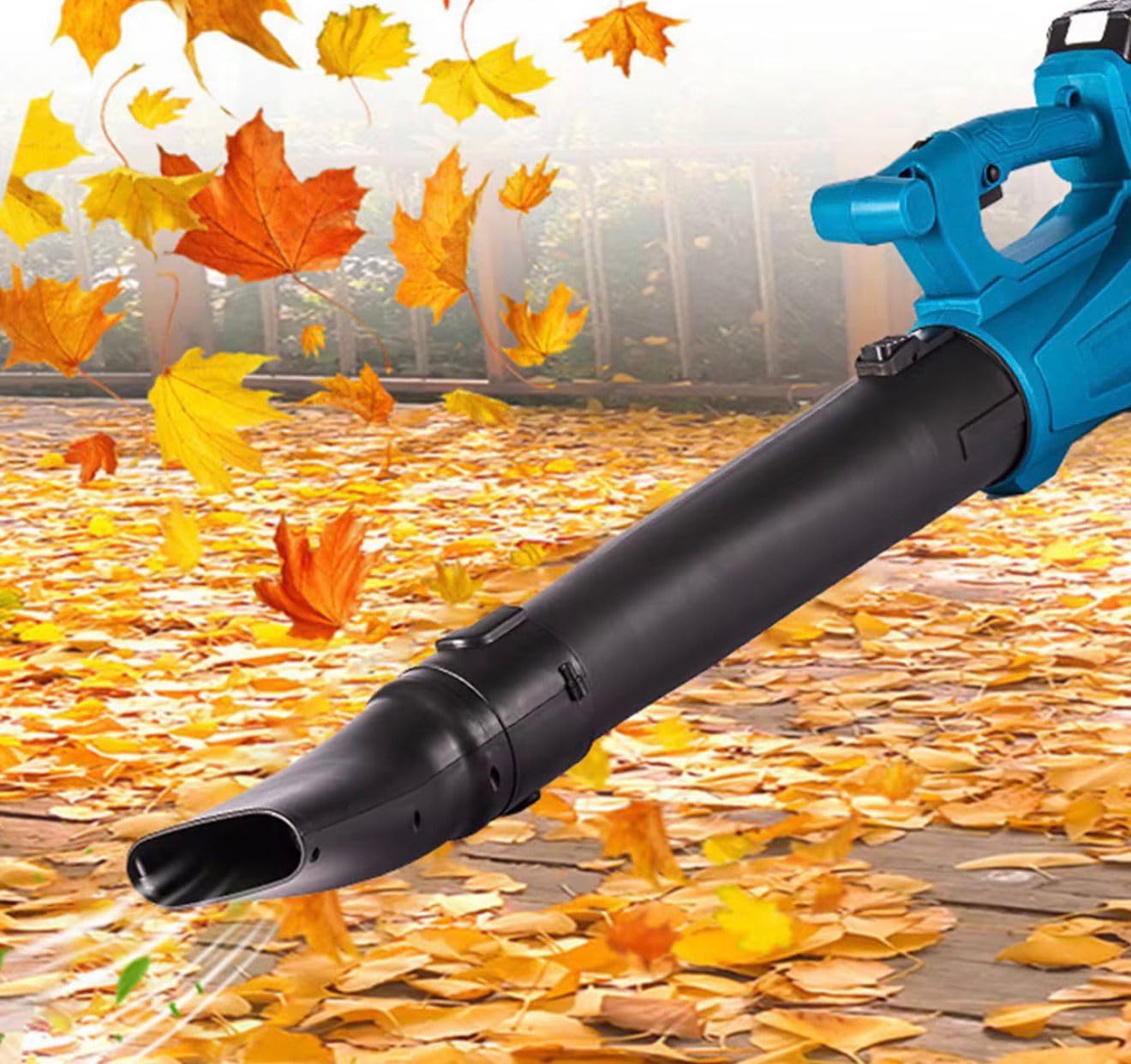 Vazy 24 Soffiatore Elettrico a Batteria 96V Li-ion Cordless per Foglie e Polvere, Aspiratore/Soffiatore Portatile per Giardino, Cortile e Auto, con Tubo + Bocchetta, Leggero e Potente