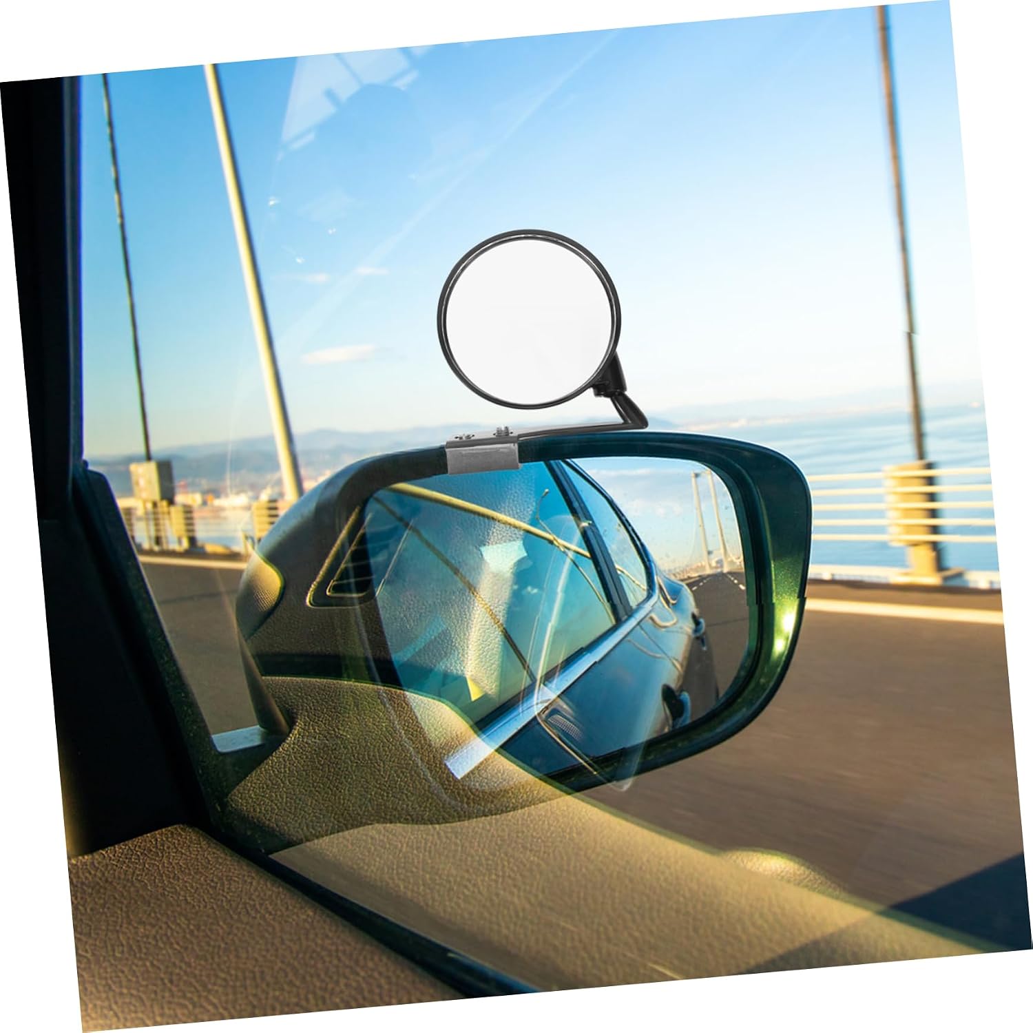2Pcs Wide Angle Convex Rear View Mirror for Cars Reduction Easy Installation Black Mirror for Vehicle Safety and Driving Instructors