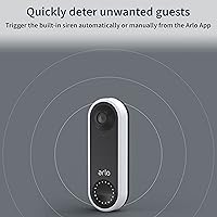 Vista 7 de Arlo Essential Wired Video Doorbell - HD Video, 180° View, Night Vision, 2 Way Audio, DIY Installation (wiring required), Security Camera, Doorbell
