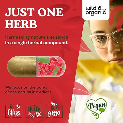 Miniatura 5 de Wild & Organic Cápsulas de suplemento de berberina de 1000 mg – Antioxidante y apoyo general – Polvo puro de berberina HCL – Corteza de Berberis