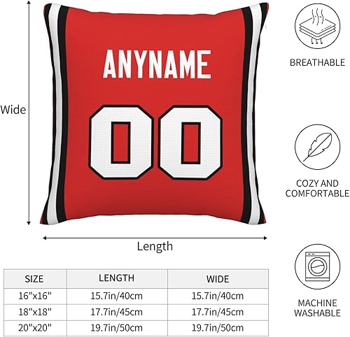 Miniatura 4 de Fundas de almohada de baloncesto universitarias personalizadas (2 paquetes) con diseño personalizado de cualquier nombre y número de 18 x 18