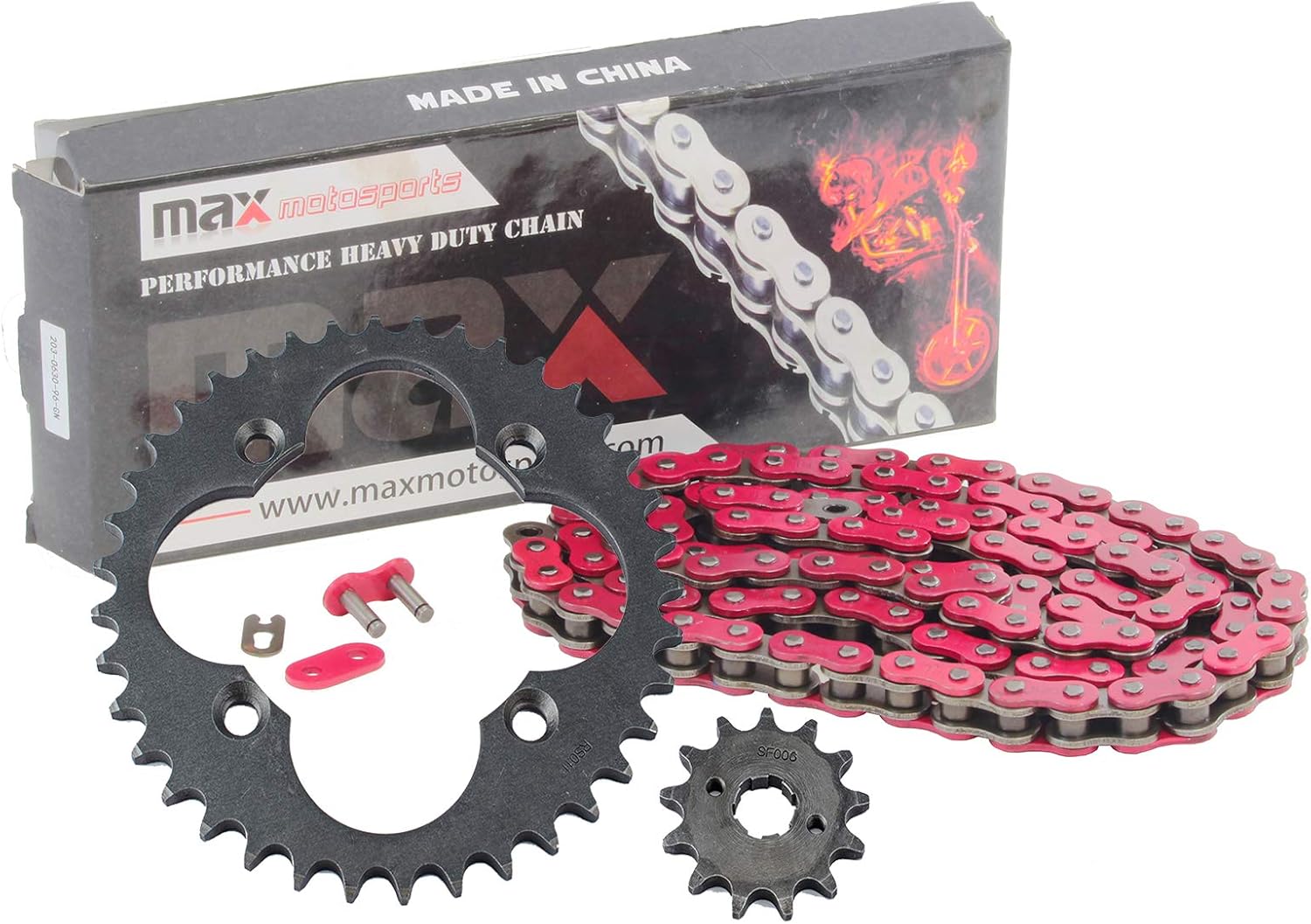 Max Motosports Black Chain and Sprocket Kit replacement for Honda TRX300 EX Sportrax 1993 1994 1995 1996 1997 1998 1999 2000 2001 2002 2003 2004 2005 2006 2007 2008
