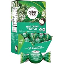 Alter Eco | Mint Creme Truffles | 58% Pure Dark Cocoa, Fair Trade, Organic, Non-GMO, Gluten Free Dark Chocolate Truffles | 60 Truffles