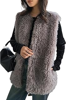 [神戸レタス] ボリューム ファー ベスト ジレ レディース 秋 冬 秋服 冬服 ロング 羽織り 重ね着 オシャレ もこもこ ボア エコファー プードルファー アウター [K1396]
