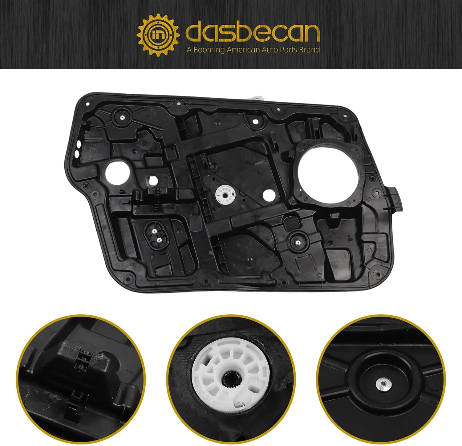 Dasbecan Front Left Driver Side Power Window Regulator with Panel Compatible with Hyundai Sonata 2011 2012 2013 2014 Sedan Replaces 752-928 82471-3Q000 Without Motor