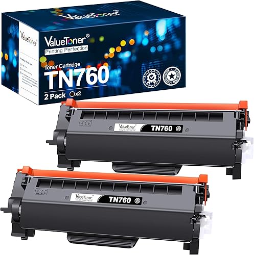 Miniatura 1 de Valuetoner Cartucho de tóner compatible para Brother TN760 TN 760 TN730 TN-730 para usar con HL-L2350DW HL-L2395DW HL-L2390DW MFC-L2370DW