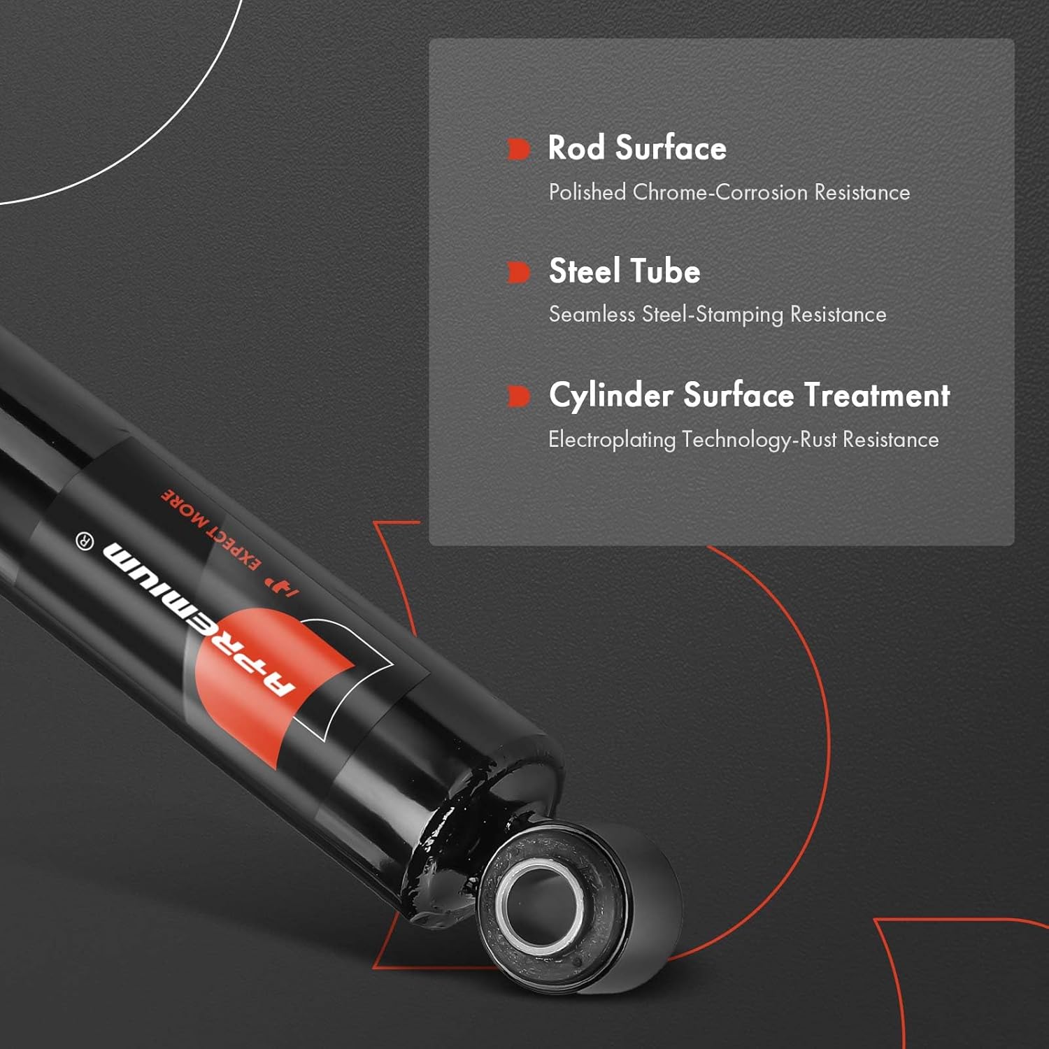 A-Premium Heavy Front Shock Absorber Compatible with International Harvester 4600 1990-1994, 4800/4700/4900 1990-2003, 8100 1990-2003, 8200, 5600i & Thomas School Bus, 2-PC Set