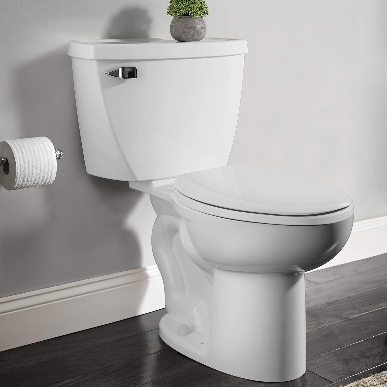 American Standard 2467016.020 Cadet Right Height Elongated Pressure-Assisted Toilet, 1.6 GPF, White - Power Flush Toilet - 