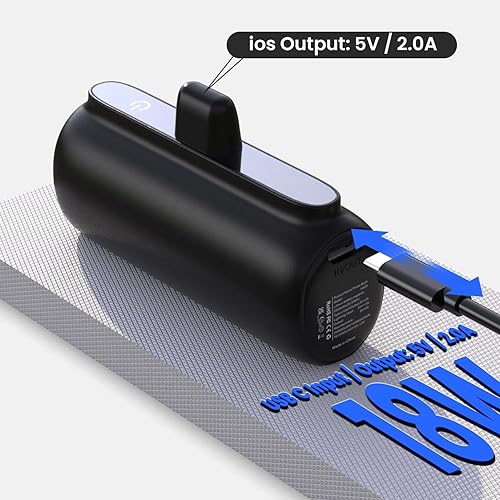 Miniatura 4 de HUAENG Portable Charger for iPhone, 5500mAh Plug in Ultra-Compact Power Bank Small Battery Pack Phone Charger Compatible with iPhone 14 13 12 11 Pro